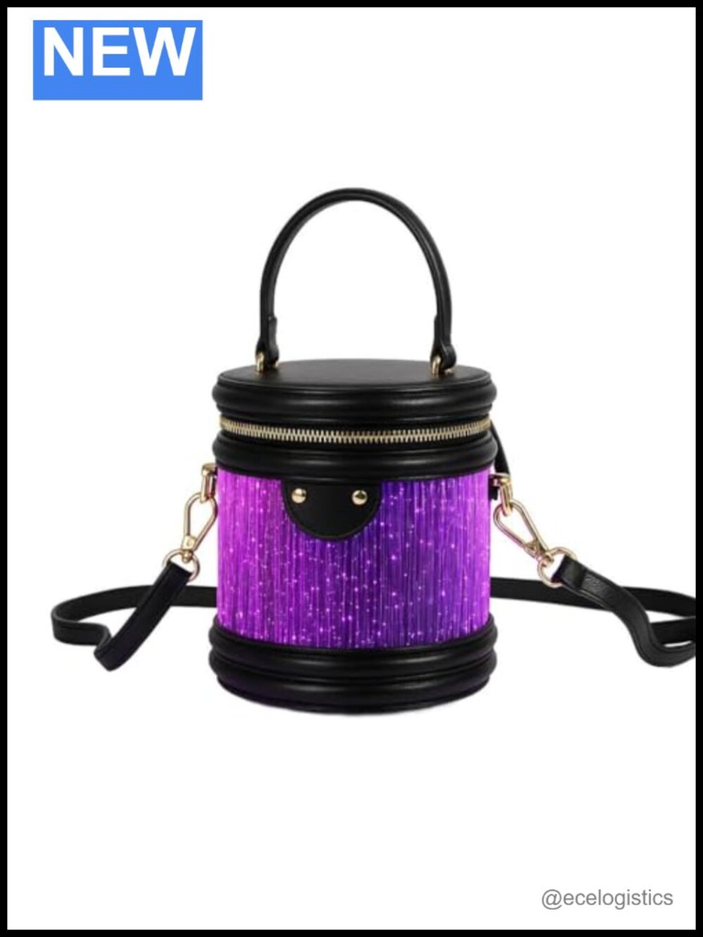 LED Crossbody Purse Light Up Evening Bag Adjustable Strap Faux Leather
